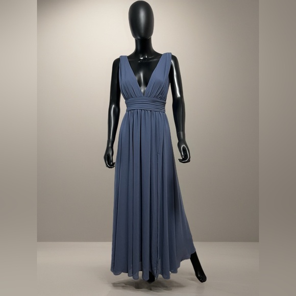 Dresses & Skirts - Lulu's Dress Denim Blue Heavenly Hues Maxi Dress Size‎ xs